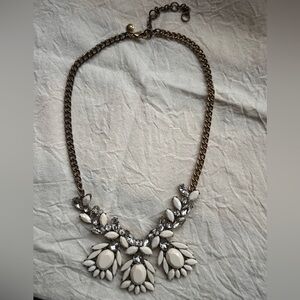 JCrew White Crystal Statement Necklace